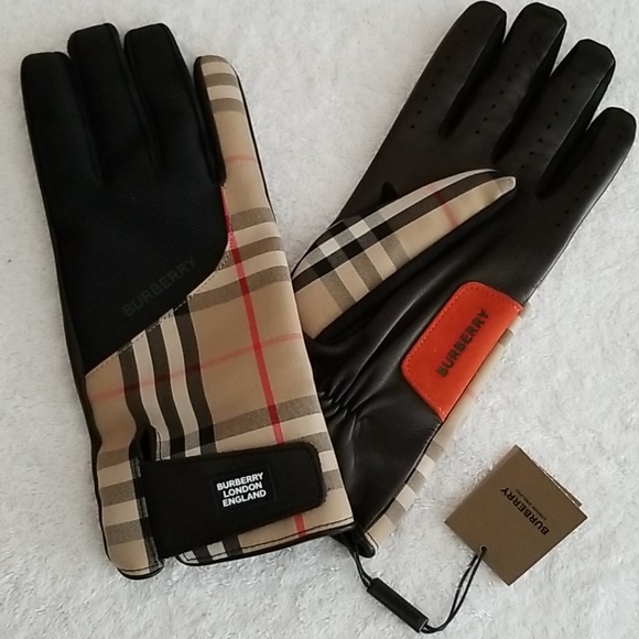 Burberry Other - ❣HP❣ New Burberry Leather-Palm Bimaterial Gloves